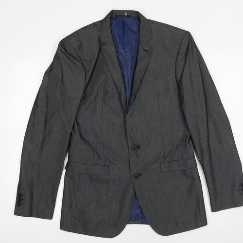 NEXT Mens Grey Polyester Jacket Suit Jacket Size 36 Regular