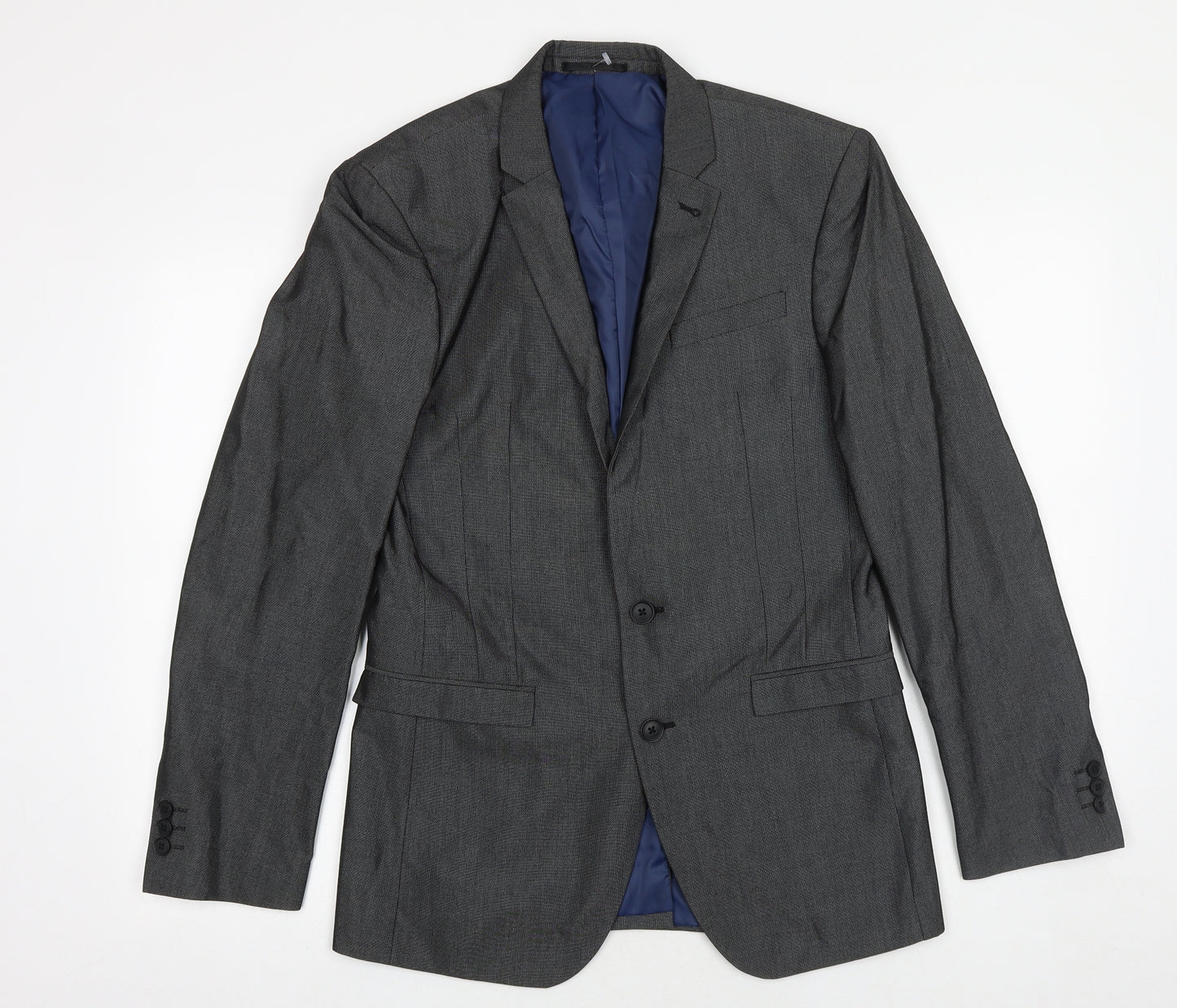 NEXT Mens Grey Polyester Jacket Suit Jacket Size 36 Regular