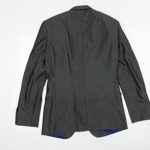 NEXT Mens Grey Polyester Jacket Suit Jacket Size 36 Regular