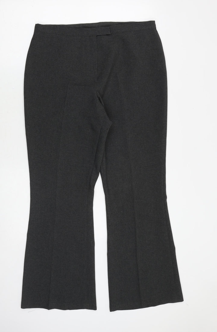 Dorothy Perkins Womens Grey Polyester Trousers Size 14 Regular Zip
