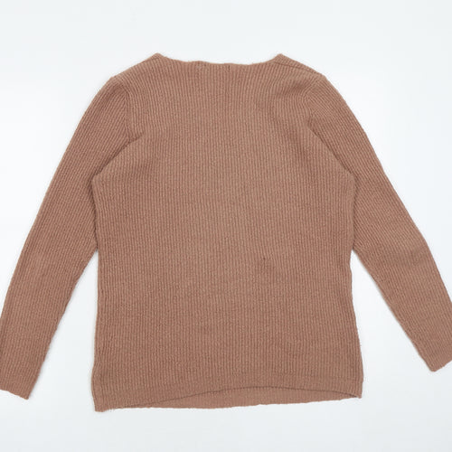 Sfera Womens Pink V-Neck Polyester Pullover Jumper Size L
