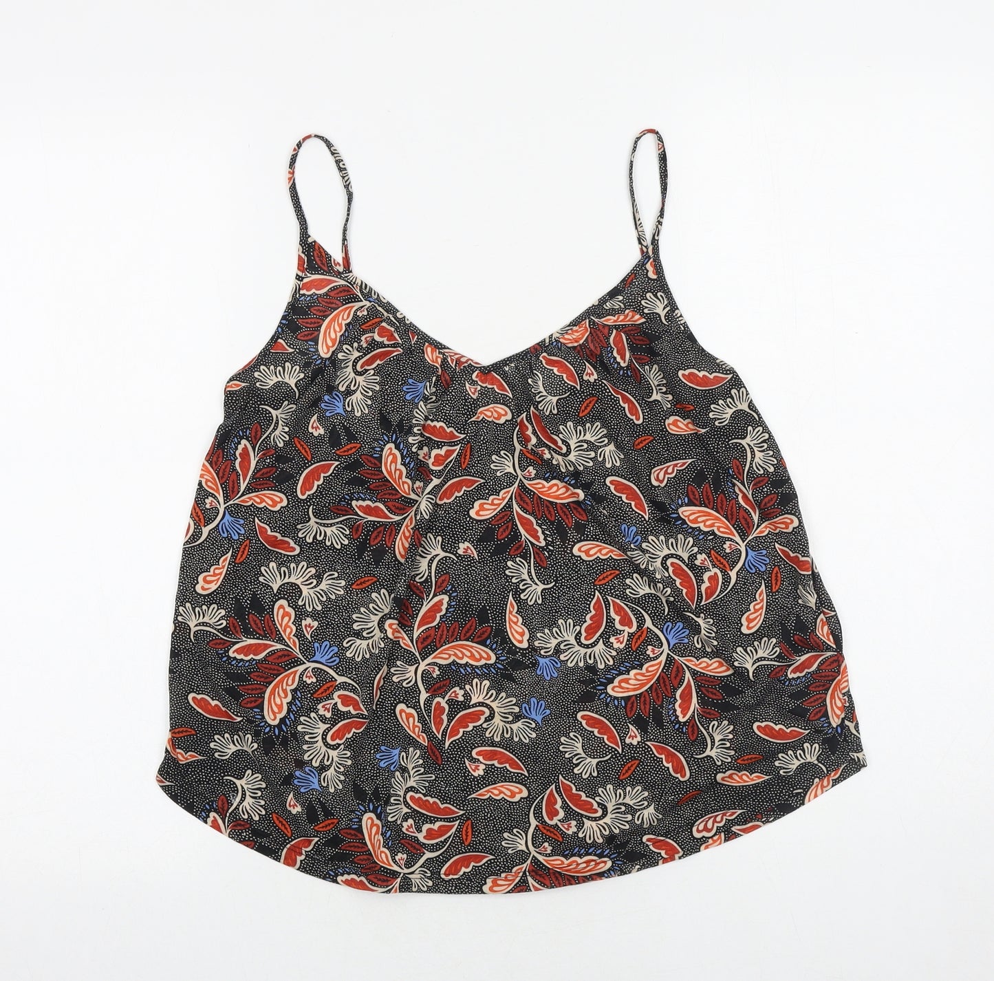 H&M Womens Black Geometric Polyester Camisole Tank Size S V-Neck