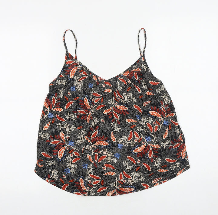 H&M Womens Black Geometric Polyester Camisole Tank Size S V-Neck