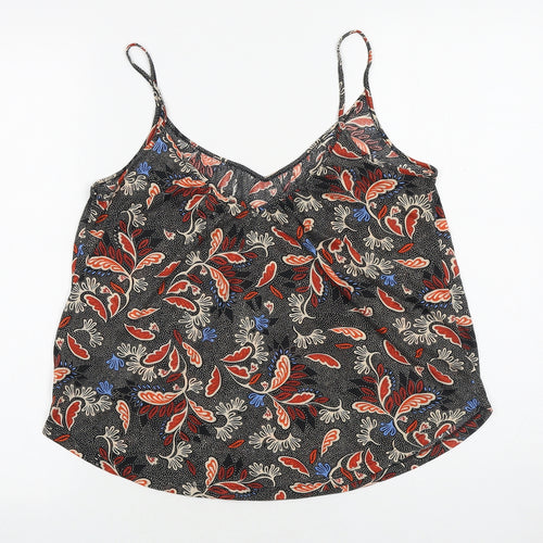 H&M Womens Black Geometric Polyester Camisole Tank Size S V-Neck