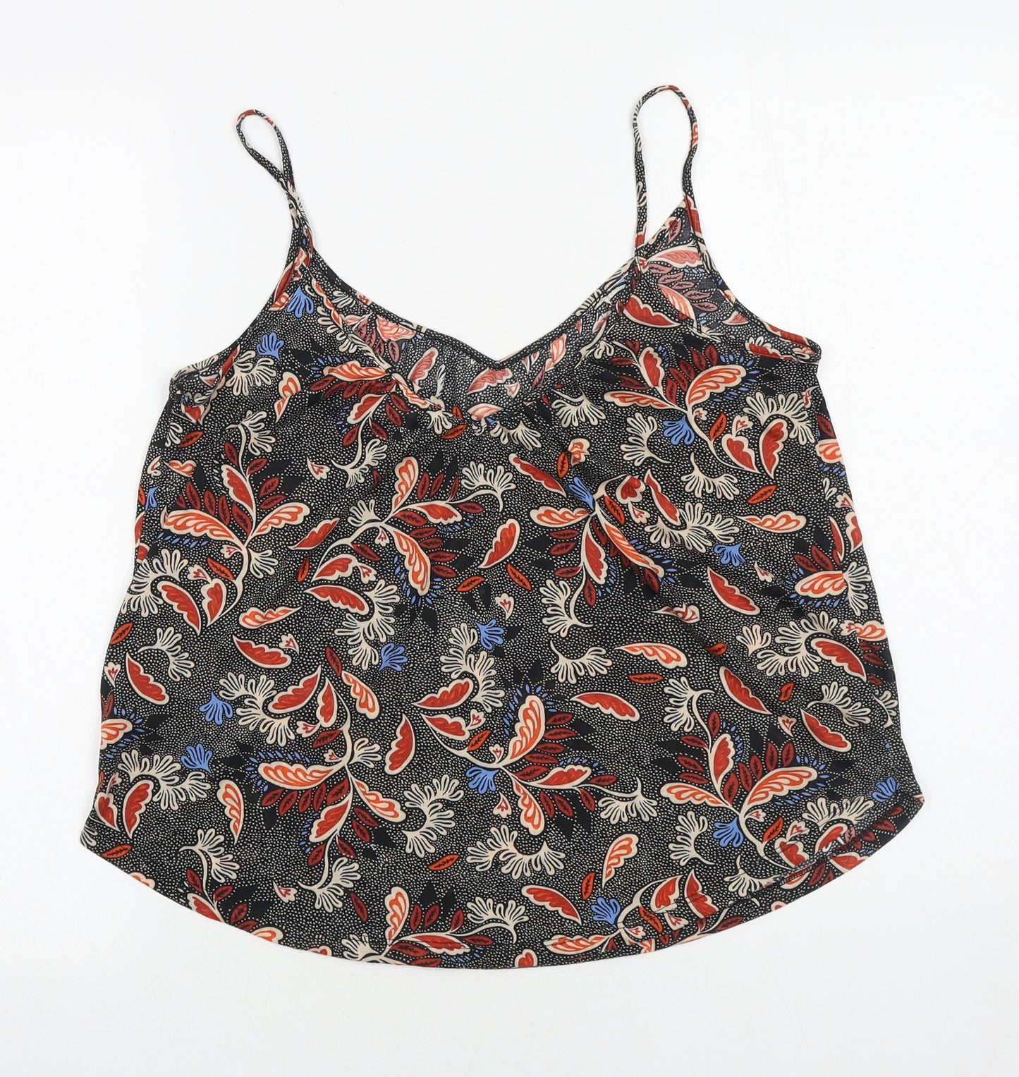 H&M Womens Black Geometric Polyester Camisole Tank Size S V-Neck