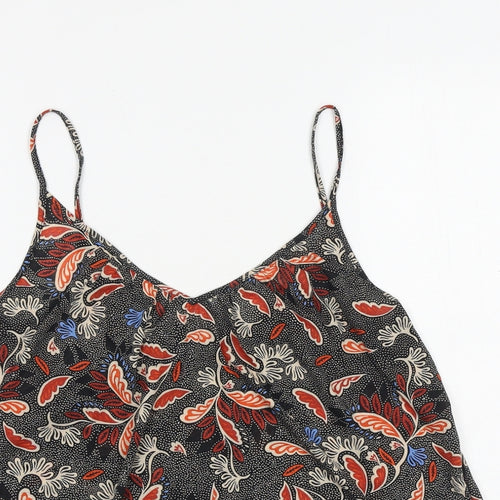 H&M Womens Black Geometric Polyester Camisole Tank Size S V-Neck