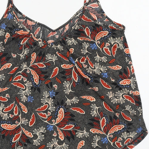 H&M Womens Black Geometric Polyester Camisole Tank Size S V-Neck