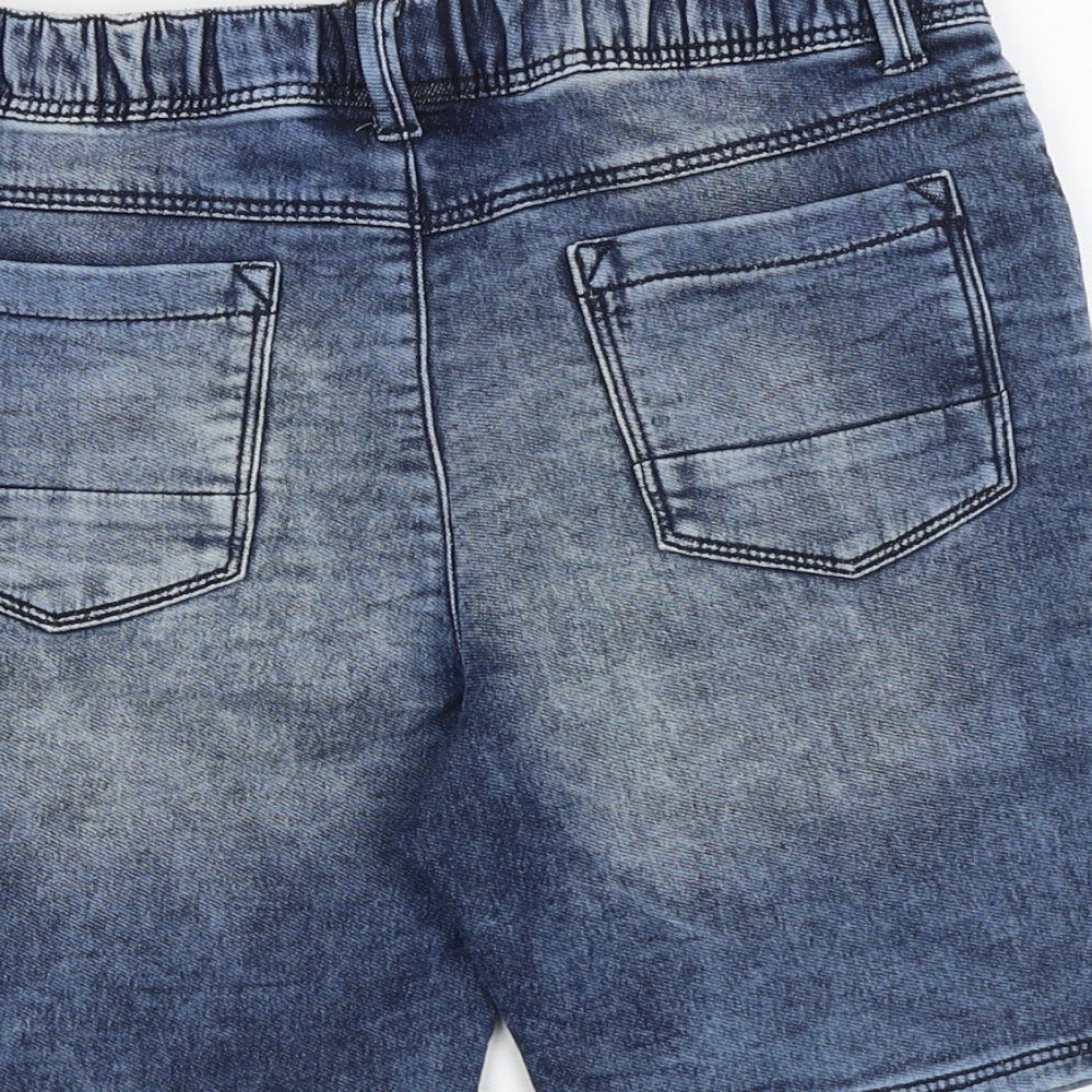 Marks and Spencer Boys Blue Cotton Bermuda Shorts Size 10-11 Years Regular Drawstring