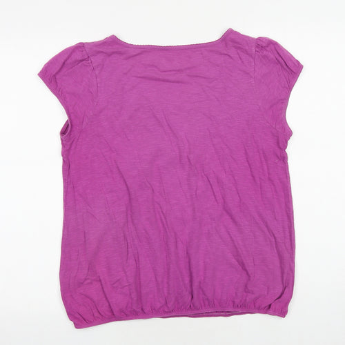 BHS Womens Pink 100% Cotton Basic T-Shirt Size 16 Boat Neck