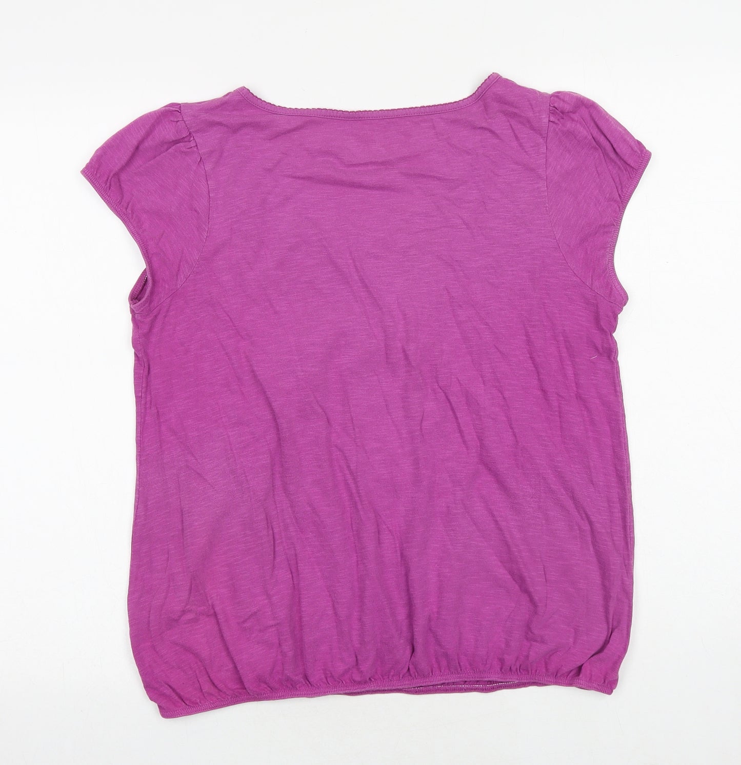 BHS Womens Pink 100% Cotton Basic T-Shirt Size 16 Boat Neck