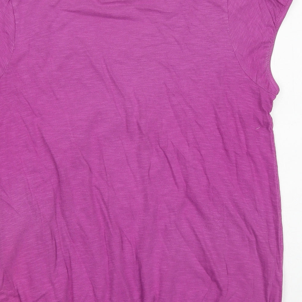 BHS Womens Pink 100% Cotton Basic T-Shirt Size 16 Boat Neck