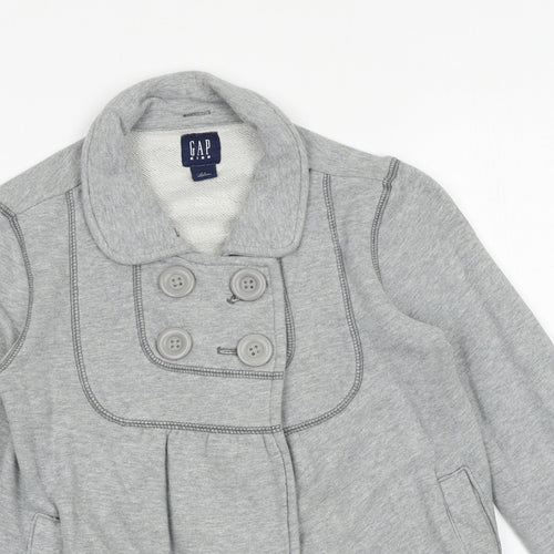 Gap Girls Grey Jacket Size 8-9 Years Button