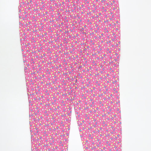 French Kiss Womens Pink Floral Polyester Trousers Size 36 in Regular Zip