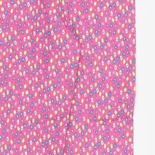 French Kiss Womens Pink Floral Polyester Trousers Size 36 in Regular Zip