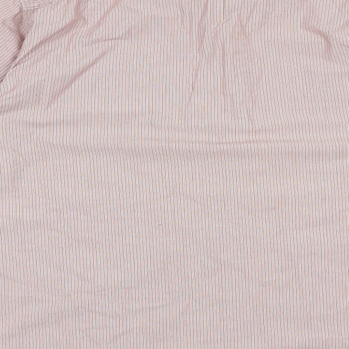 Marks and Spencer Mens Red Striped Cotton Button-Up Size L Collared Button
