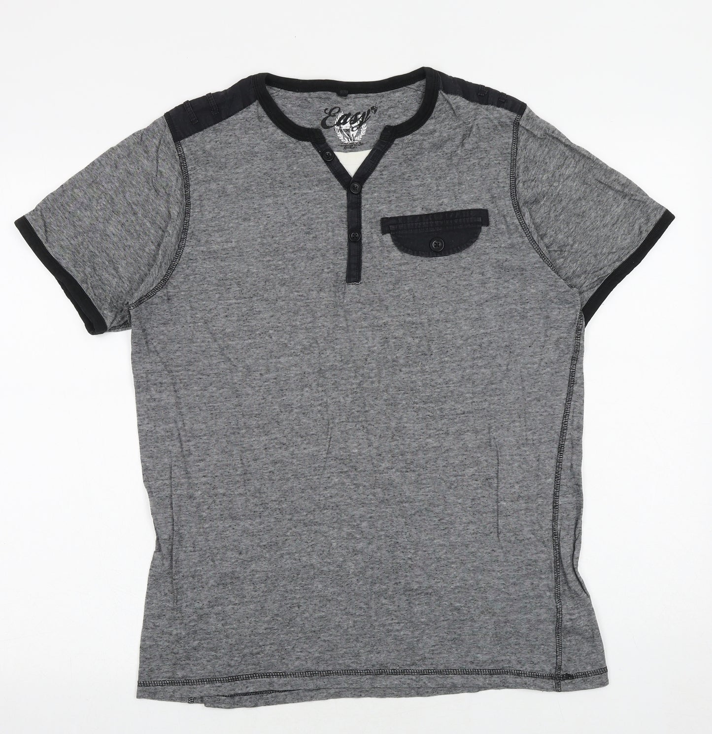 Matalan Mens Black Cotton T-Shirt Size M Round Neck