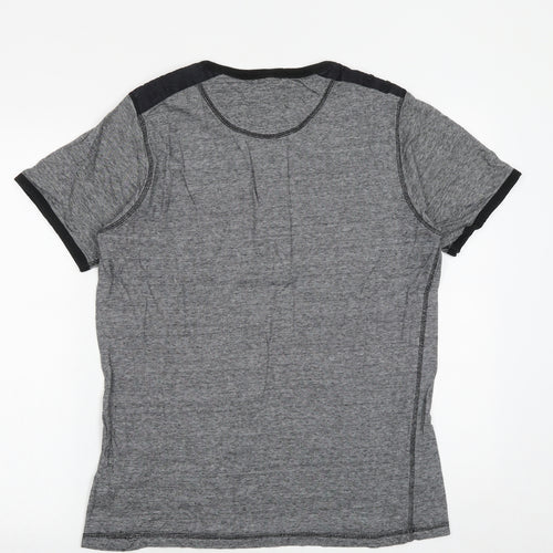 Matalan Mens Black Cotton T-Shirt Size M Round Neck