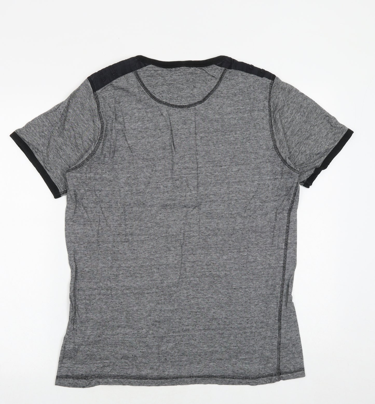 Matalan Mens Black Cotton T-Shirt Size M Round Neck