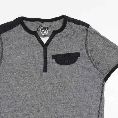 Matalan Mens Black Cotton T-Shirt Size M Round Neck