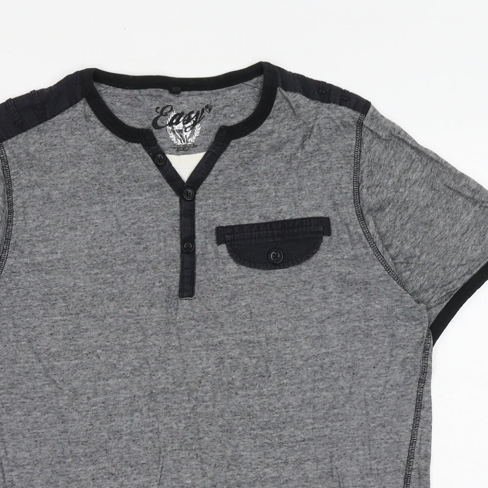 Matalan Mens Black Cotton T-Shirt Size M Round Neck