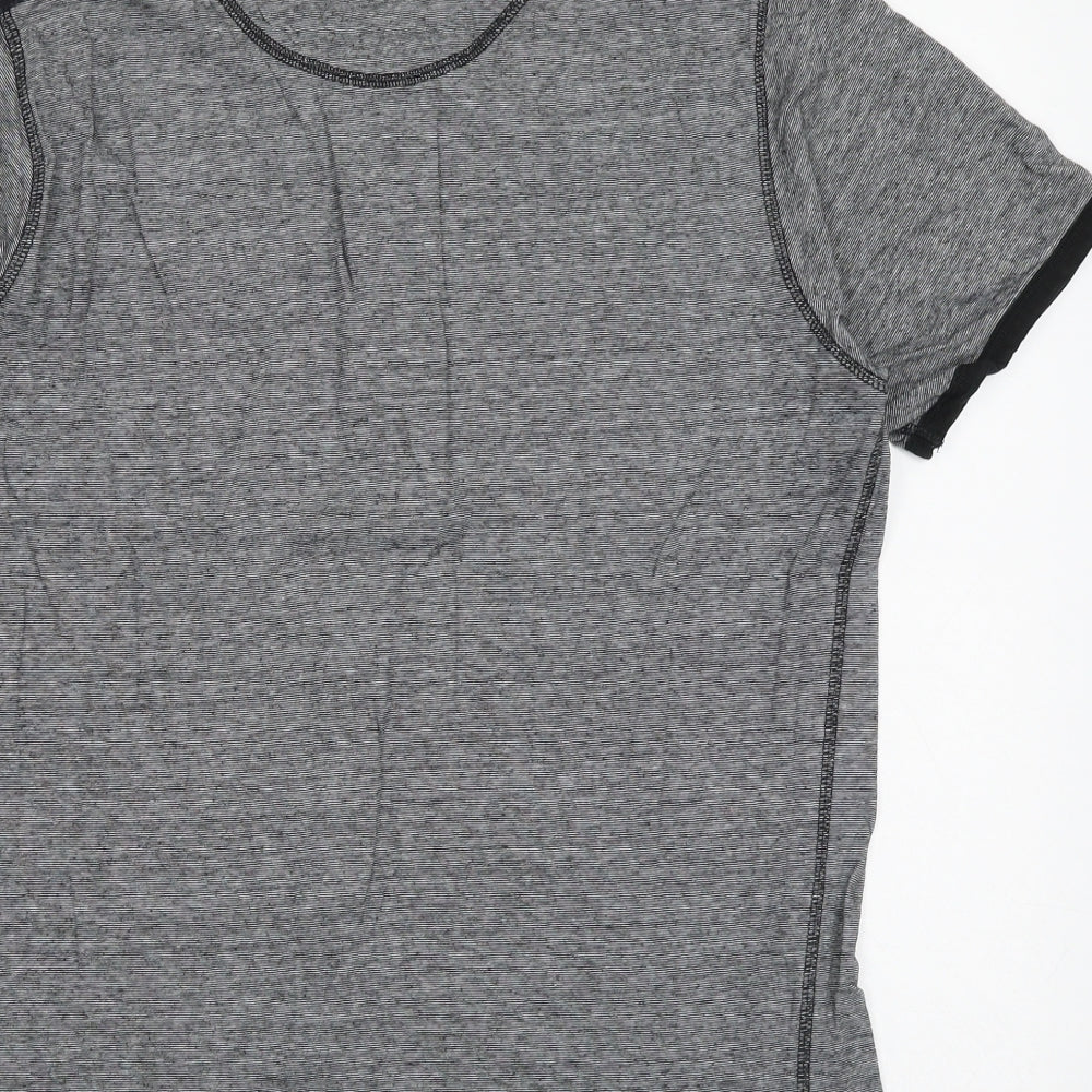 Matalan Mens Black Cotton T-Shirt Size M Round Neck