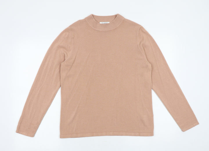 Marks and Spencer Womens Pink Round Neck Acrylic Pullover Jumper Size 14