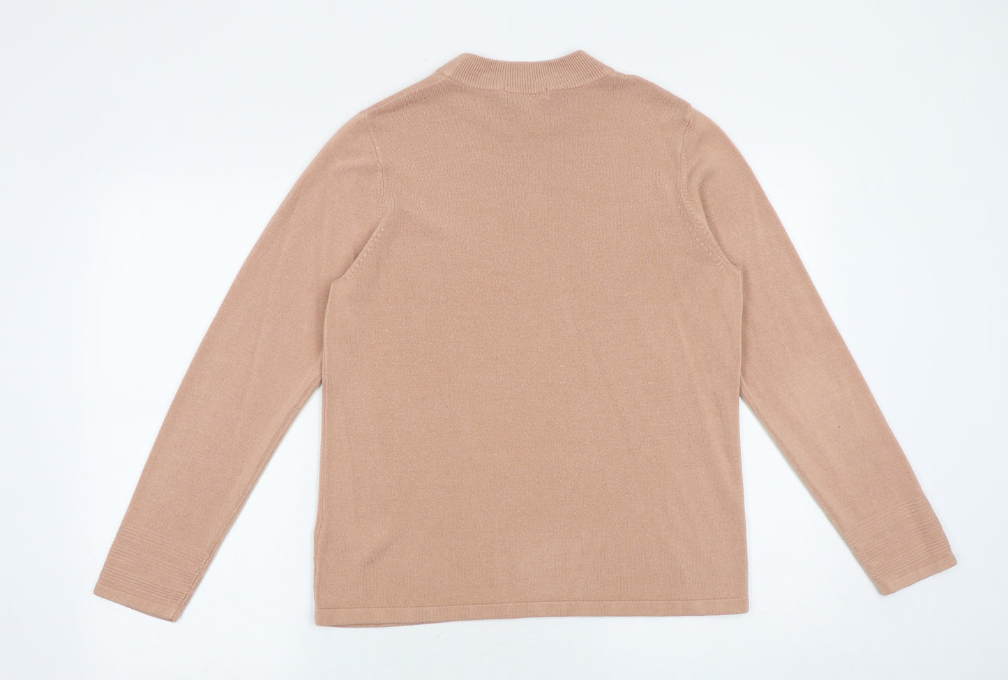 Marks and Spencer Womens Pink Round Neck Acrylic Pullover Jumper Size 14