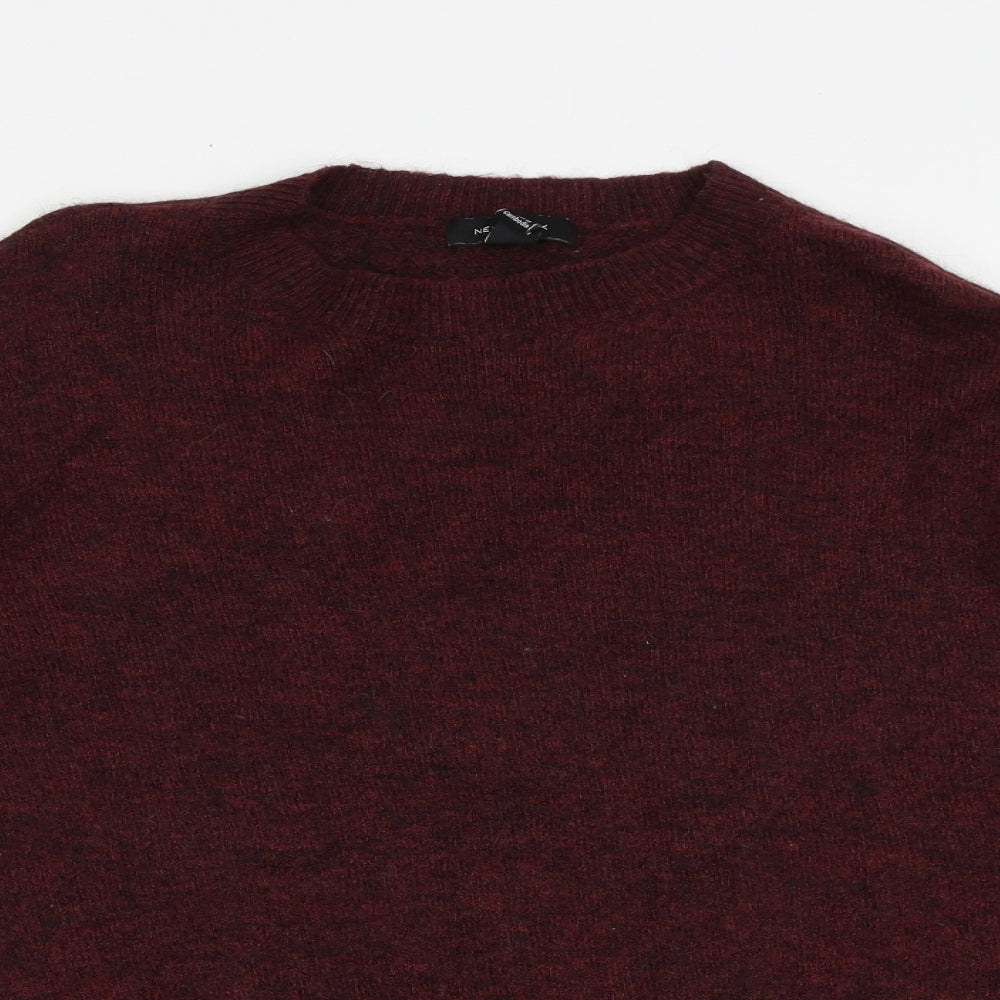 New Look Womens Purple Round Neck Acrylic Pullover Jumper Size L