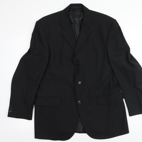 Burton Mens Black Wool Jacket Suit Jacket Size 40 Regular