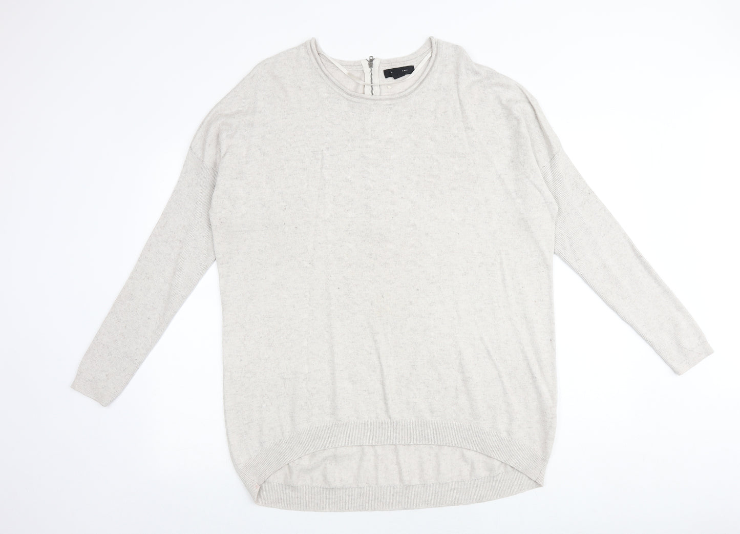 Primark Womens Beige Round Neck Cotton Pullover Jumper Size 18