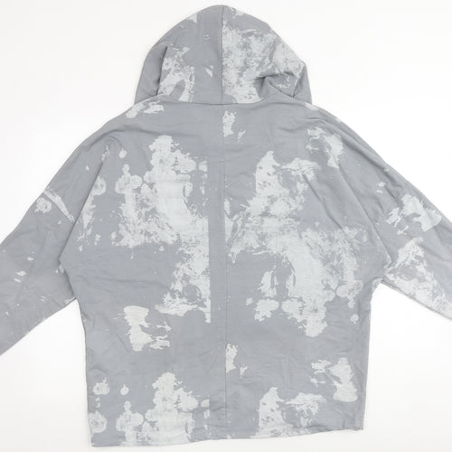 Nabella Womens Grey Geometric Polyester Pullover Hoodie Size S Pullover