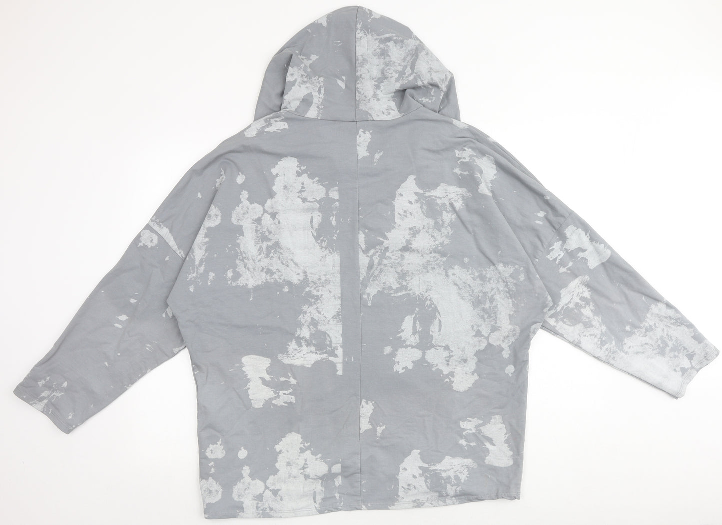 Nabella Womens Grey Geometric Polyester Pullover Hoodie Size S Pullover