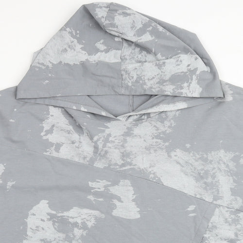 Nabella Womens Grey Geometric Polyester Pullover Hoodie Size S Pullover