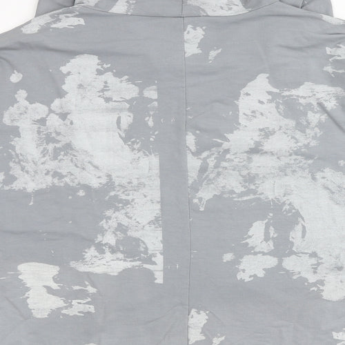 Nabella Womens Grey Geometric Polyester Pullover Hoodie Size S Pullover