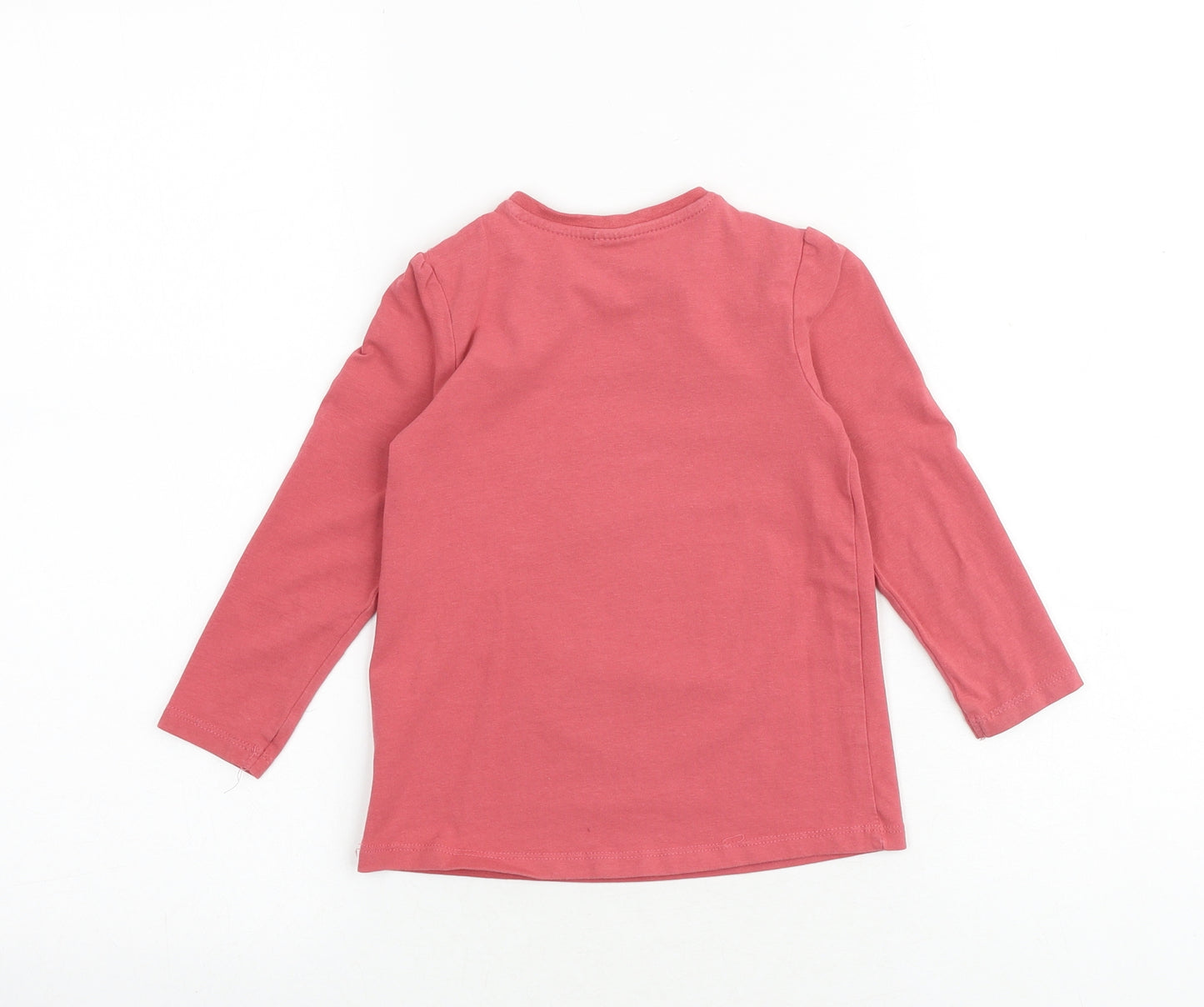 So Cute Girls Pink 100% Cotton Basic T-Shirt Size 2-3 Years Round Neck Snap