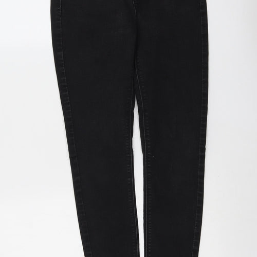 Denim & Co. Womens Black Cotton Skinny Jeans Size 10 L28 in Regular Button