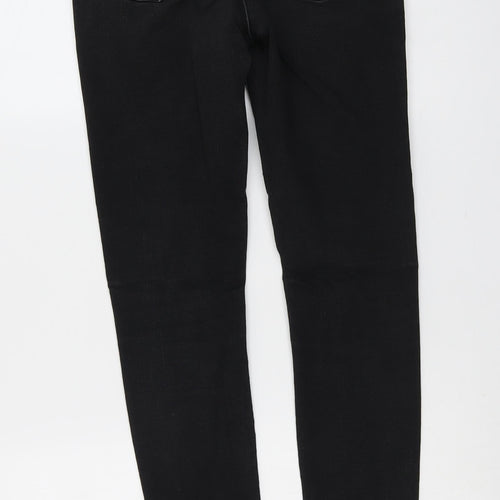 Denim & Co. Womens Black Cotton Skinny Jeans Size 10 L28 in Regular Button