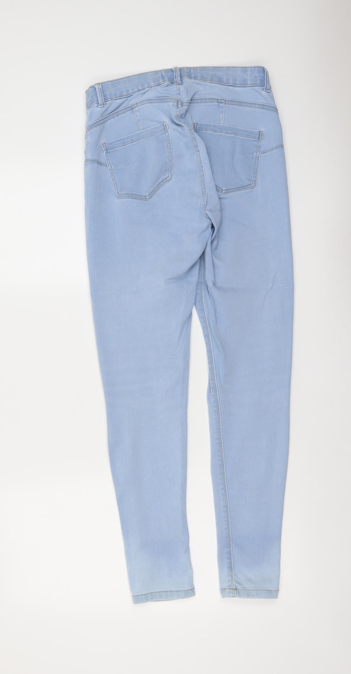 Denim & Co. Womens Blue Cotton Skinny Jeans Size 10 L28 in Regular Button