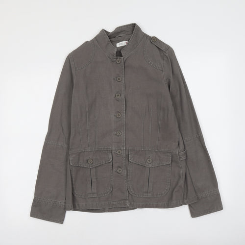 Quiz Womens Grey Jacket Size 10 Button