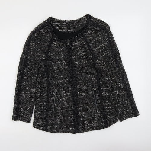 Ann Taylor Womens Grey Geometric Jacket Size M Zip