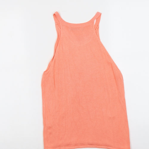 Atmosphere Womens Orange Viscose Basic Tank Size 10 Boat Neck