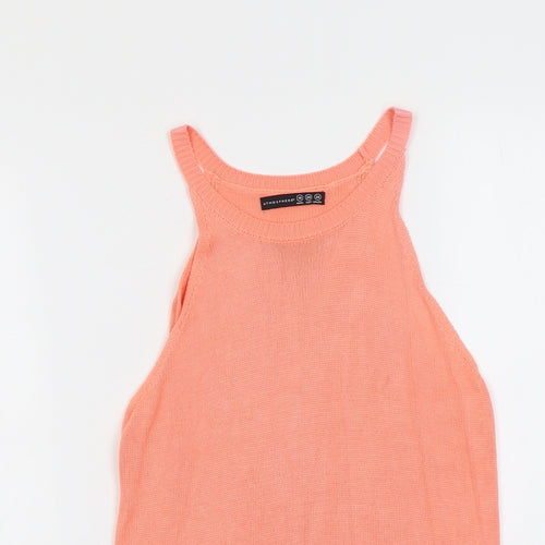 Atmosphere Womens Orange Viscose Basic Tank Size 10 Boat Neck