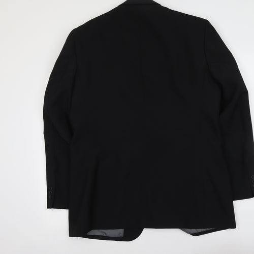 F&F Mens Black Polyester Jacket Suit Jacket Size L Regular