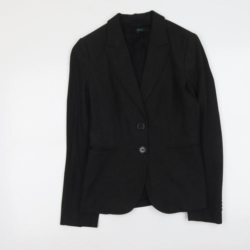 United Colors of Benetton Womens Grey Polyester Jacket Suit Jacket Size 14