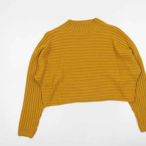 New Look Girls Yellow Round Neck Acrylic Pullover Jumper Size 12-13 Years Pullover