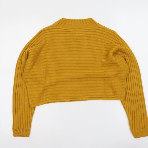 New Look Girls Yellow Round Neck Acrylic Pullover Jumper Size 12-13 Years Pullover