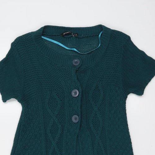 Atmosphere Womens Green Round Neck Acrylic Cardigan Jumper Size 8