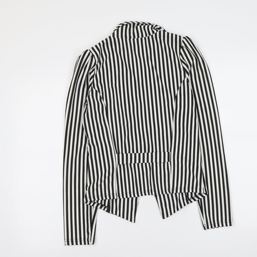 Cameo Rose Womens Black Striped Jacket Blazer Size S Button