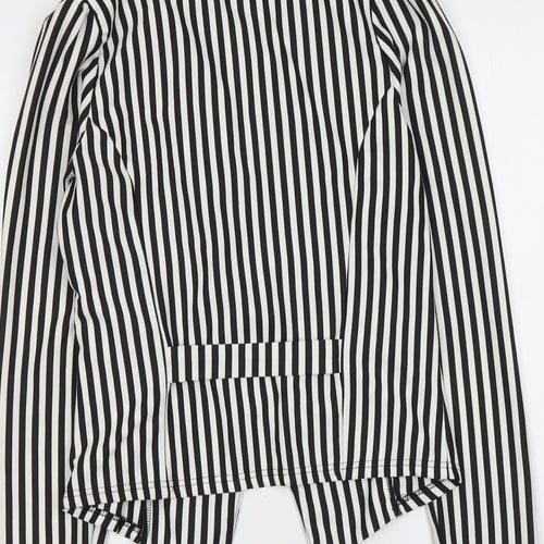 Cameo Rose Womens Black Striped Jacket Blazer Size S Button