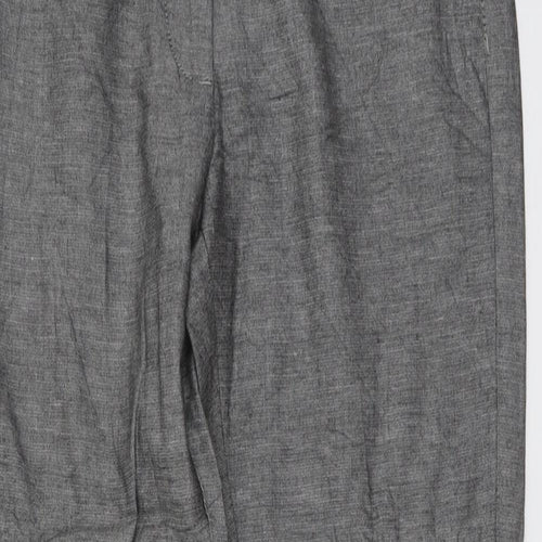 Marks and Spencer Womens Grey Viscose Trousers Size 10 L27 in Regular Button